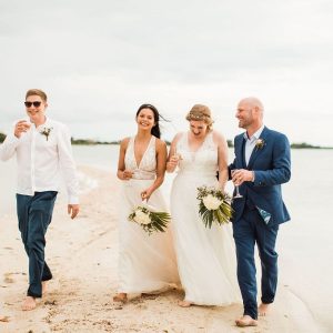 Corinna and Michael & Franziska and Steffen Beach Wedding