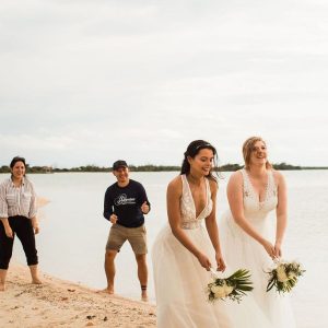 Corinna and Michael & Franziska and Steffen Beach Wedding