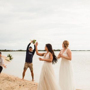 Corinna and Michael & Franziska and Steffen Beach Wedding