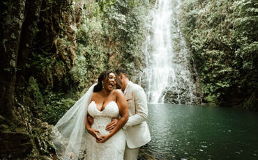 Brittnee and Jared Rainforest Wedding at Butterfly Falls