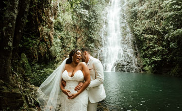 Brittnee and Jared Rainforest Wedding at Butterfly Falls