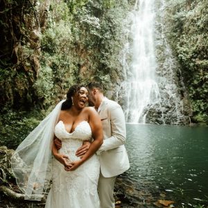 Brittnee and Jared Rainforest Wedding at Butterfly Falls