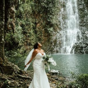 Brittnee and Jared Rainforest Wedding at Butterfly Falls
