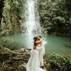 Brittnee and Jared Rainforest Wedding at Butterfly Falls