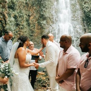 Brittnee and Jared Rainforest Wedding at Butterfly Falls