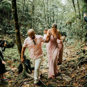 Brittnee and Jared Rainforest Wedding at Butterfly Falls