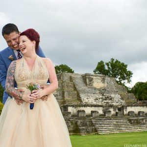 Courtnie and Steve Mayan Ruin and Beach Wedding