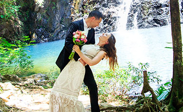 Tara and Chris Adventure Waterfall Wedding